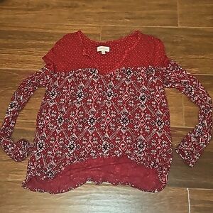 LUCKY BRAND LONG SLEEVE SZ SMALL TOP BLOUSE